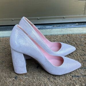 KK Dodds Pink Glitter Leather Pumps Wedding Guest Feminine Girly Romantic EU 37